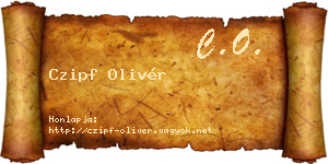 Czipf Olivér névjegykártya